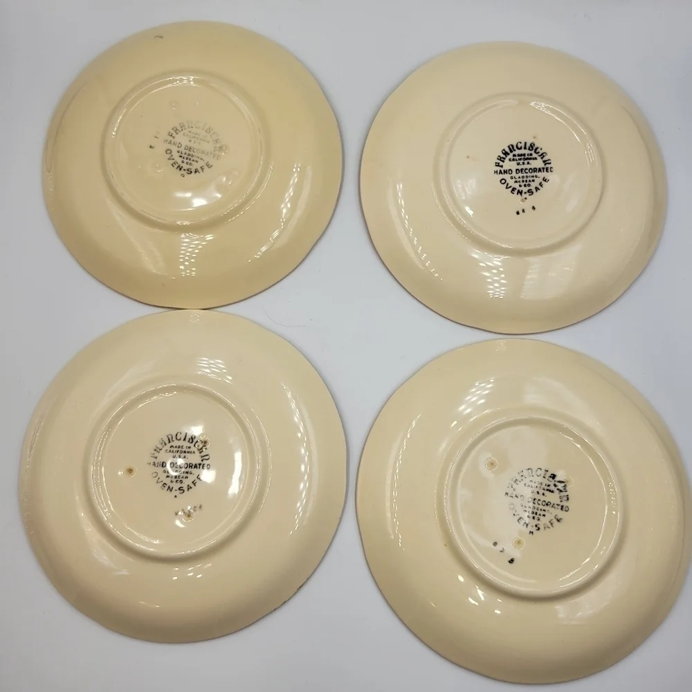 Vintage Franciscan Apple Set of 4 Cups & 4 Saucers